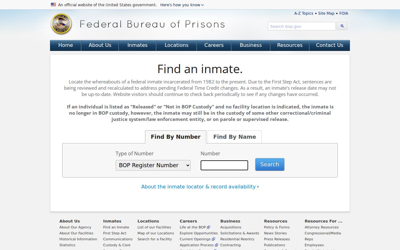 Baldwin County arrest lookup using the federal inmate locator