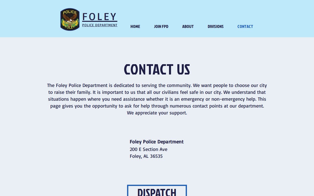 Foley Police and Justice Center for Baldwin County criminal records