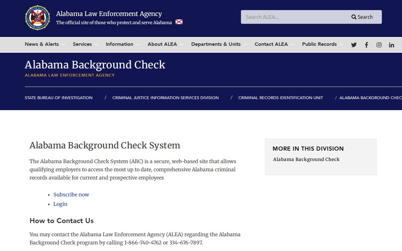 ALEA fingerprint requirements for Baldwin County criminal history