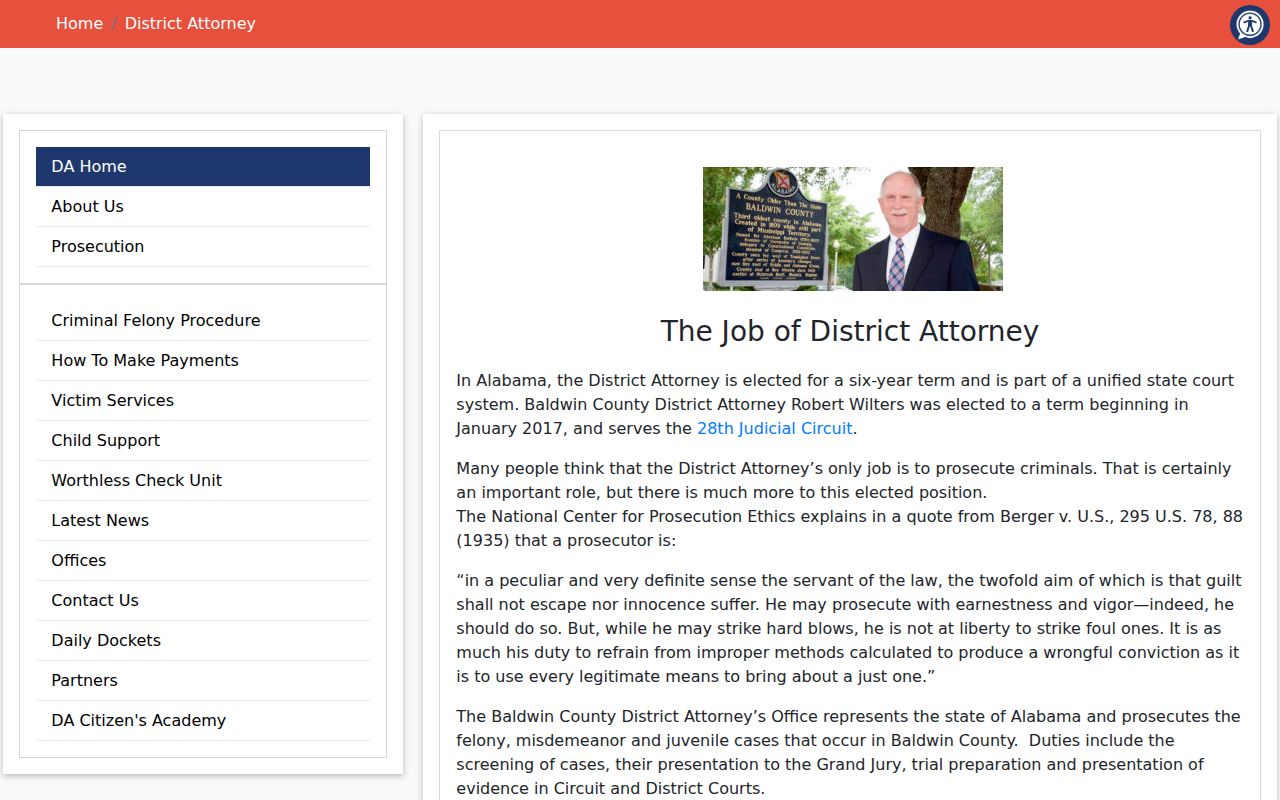 Baldwin County District Attorney criminal case information