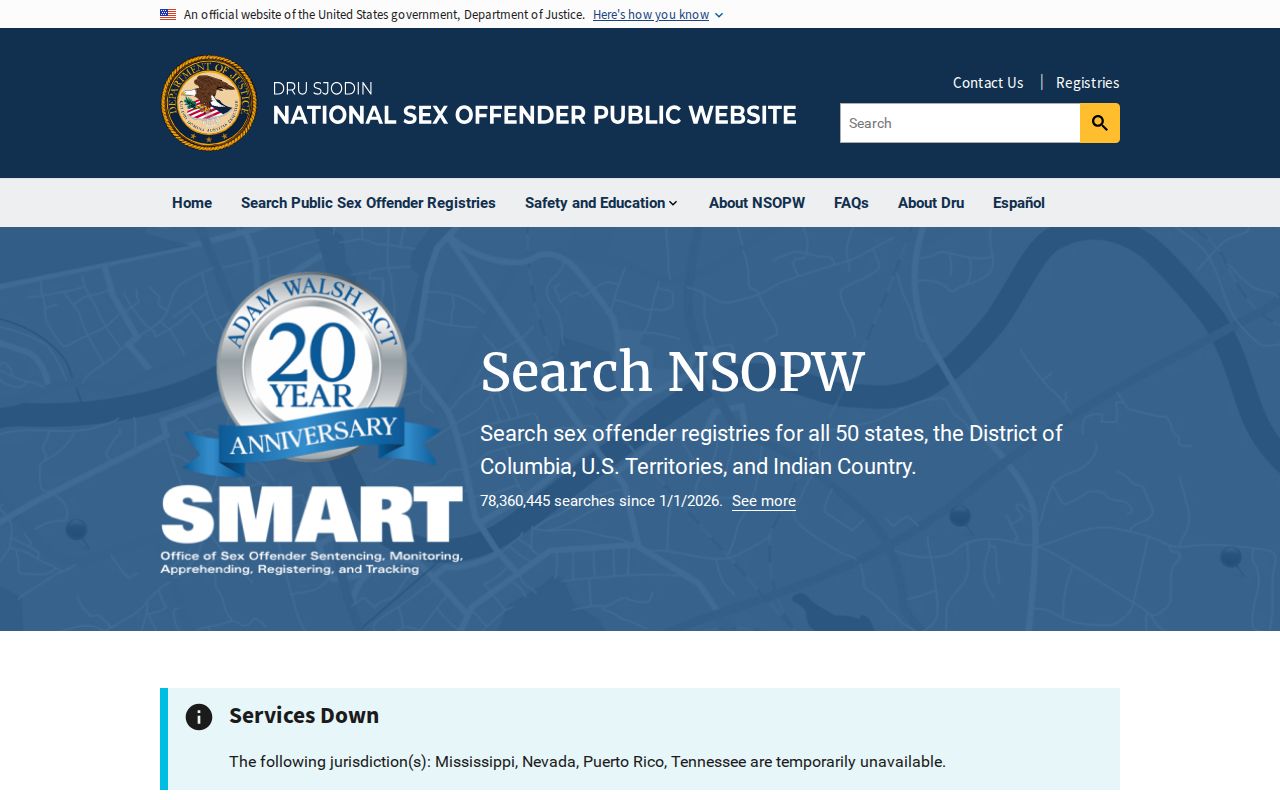 National sex offender search for a Baldwin County registry check